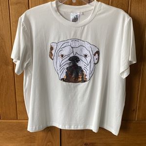 Queen of Sparkle Bulldog Tee. NWT